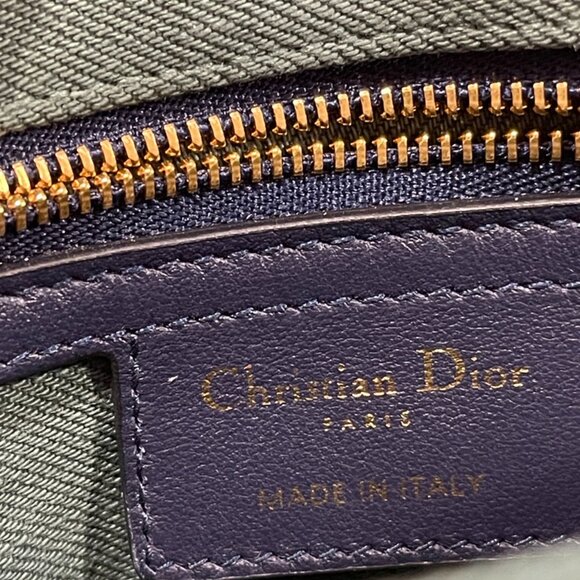 Dior Blue Small Denim Tie-Dye Cannage Caro Bag (JB1053) - Picture 10 of 10